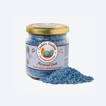 Натуральний топер (вітамінна та смакова добавка) для собак Cooka's Cookies Mermaid Dust Кокос з блакитною спіруліною 10393 фото