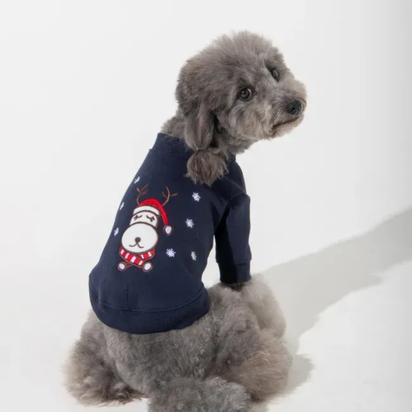 Новорічна кофта для собак Puppia Dunder PAYD-TS2114 Navy 8944 фото