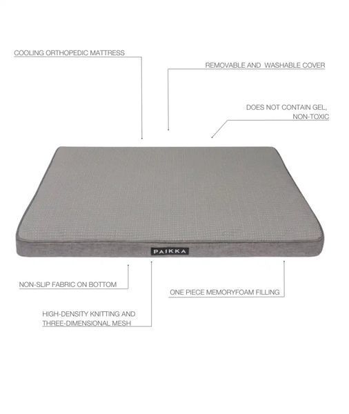 Матрас для собак Охолоджуючий - Ортопедичний Cooling Orthopedic Mattress Grey Paikka 10223 фото
