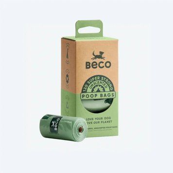 Одноразові пакетики для прибирання за собаками Beco Pets без запаху 120 шт (8 рулонів по 15 шт) 10440 фото