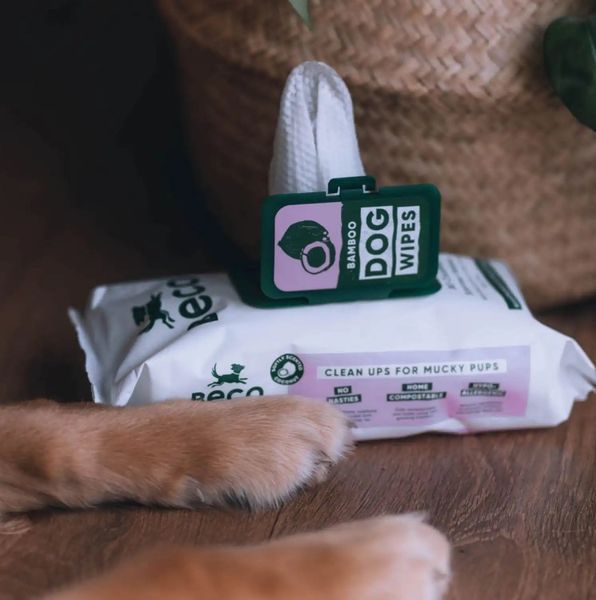 Вологі серветки біорозкладні бамбукові Beco Pets з ароматом кокосу 80 шт. 10518 фото
