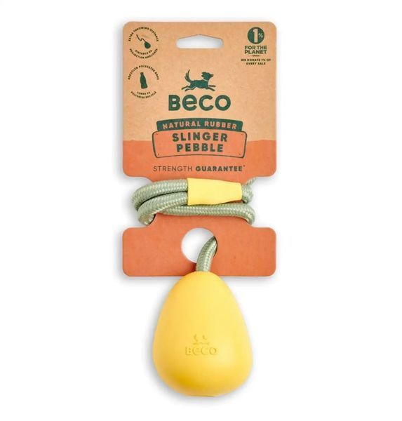 Игрушка на веревке для собак Beco Pets Slinger Pebble Желтый 10471 фото