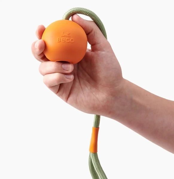 Игрушка мячик на веревке для собак Beco Pets Slinger Ball Оранжевый 10484 фото