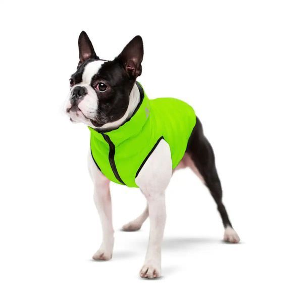 Курточка для собак AiryVest двостороння, cалатово-чорна 14662 фото
