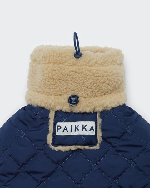 Тёплая попона для собак Paikka Winter Sherpa Jacket Navy 8055 фото