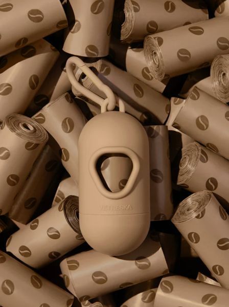 Набір біорозкладних пакетів для прибирання Vetreska Coffee з ароматом кави + диспенсер, 7 рулонів 8294 фото