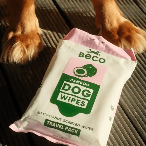Влажные салфетки биоразлагаемые бамбуковые Beco Pets с ароматом кокоса 20 шт. 10530 фото