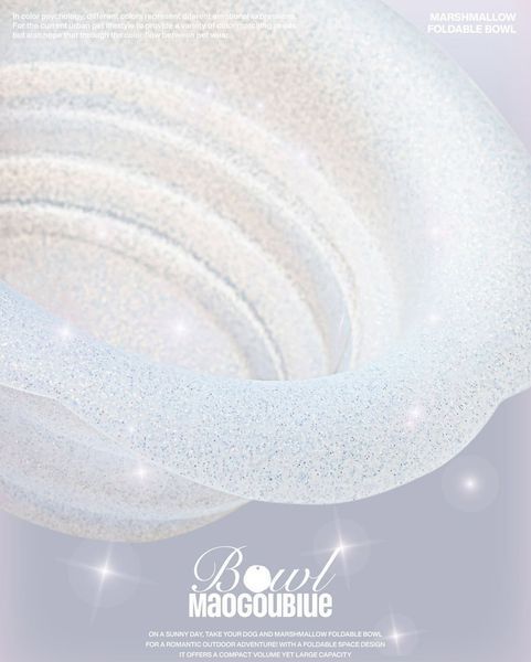 Складна миска для собак Maogoublue Marshmallow Foldable Bowl Pearl, 350 мл A1002 фото